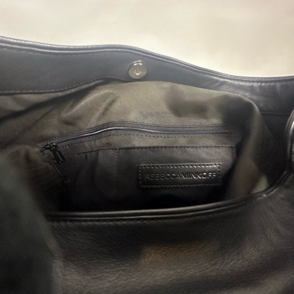 Rebecca Minkoff Chase Large Hobo Black Leather Women's Shoulder Bag Fringe - Picture 11 of 13